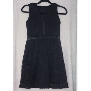 Black lace Juniors dress with see-through waist detail Size 3